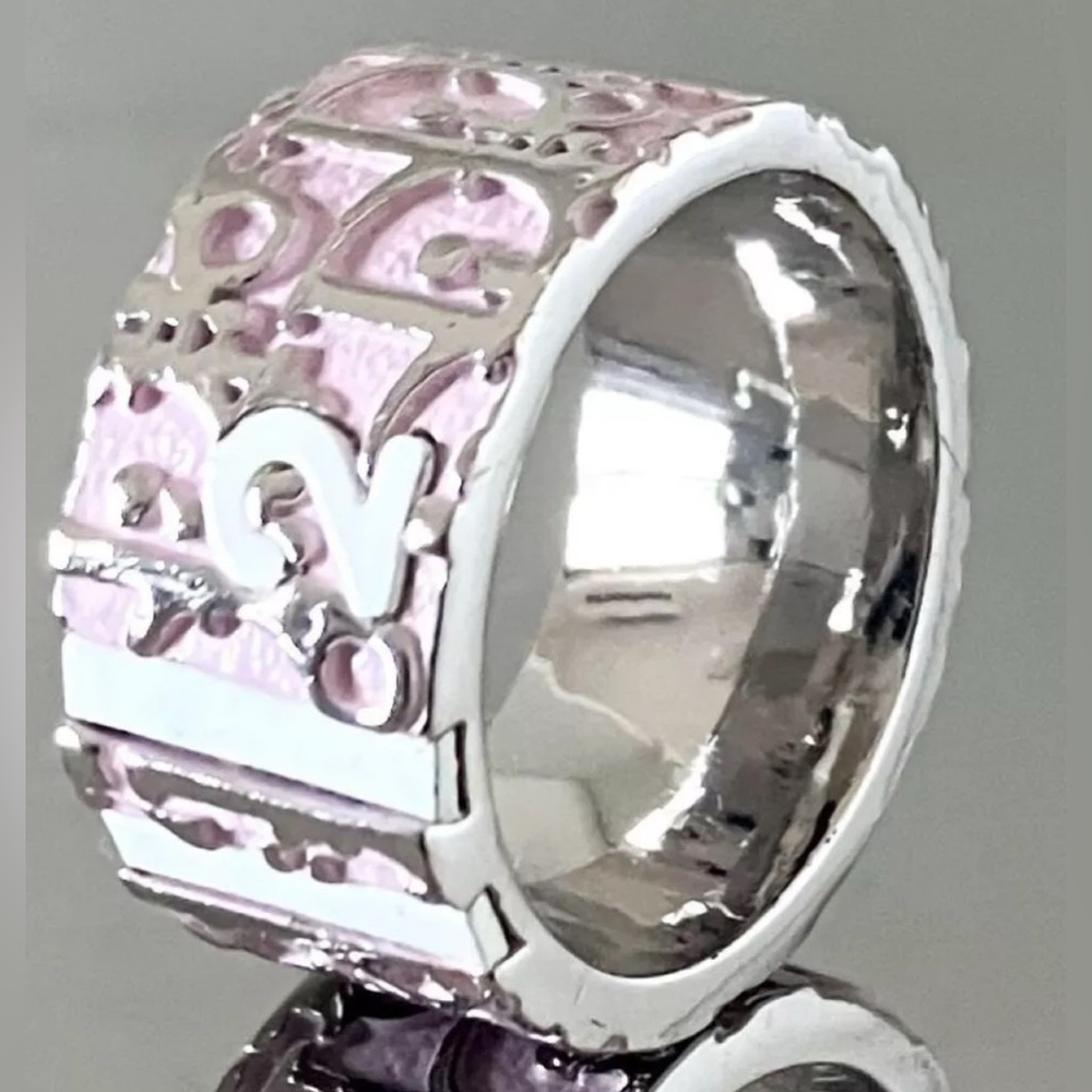 Dior trotter 2 pink and white ring  Size 6